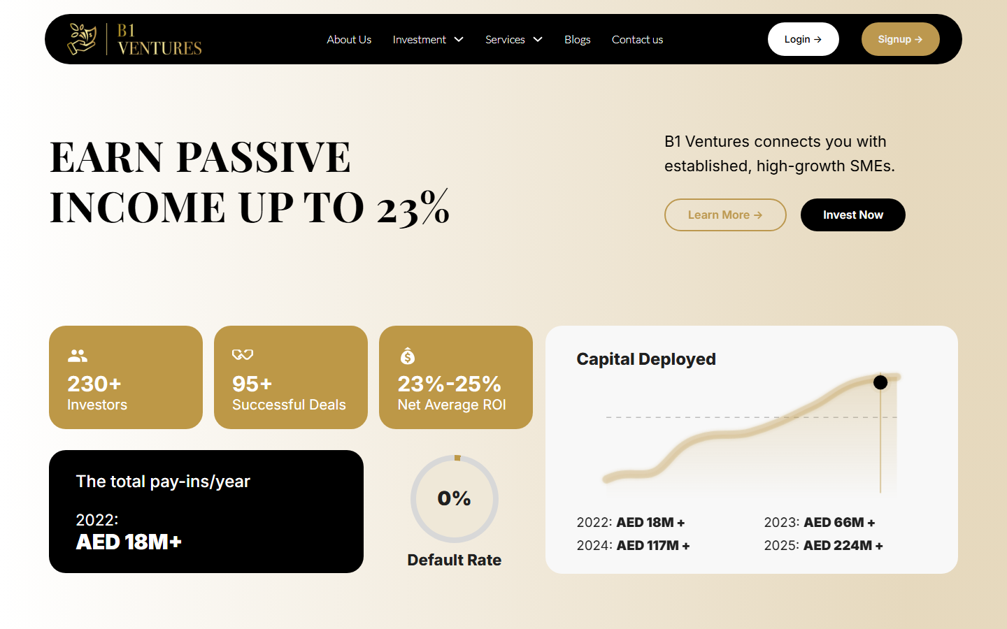 B1 Ventures website screenshot