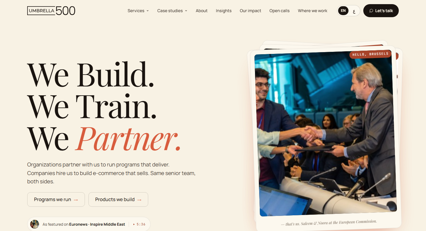 Umbrella500 website screenshot